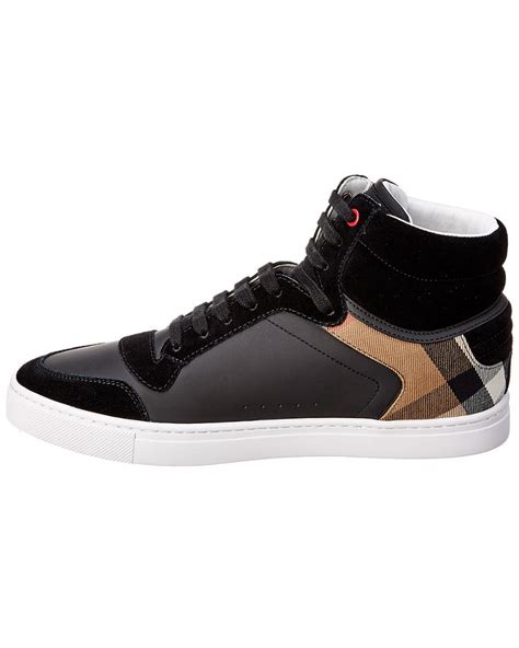 burberry men's reeth leather high-top sneakers|Burberry Reeth High Top Check Sneakers on SALE .